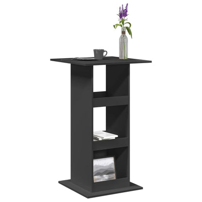 Tavolo Bar con Portaoggetti Nero 60x60x102 cm in Multistrato | homemem39
