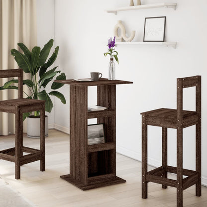 Tavolo Bar Portaoggetti Rovere Marrone 60x60x102 cm Multistrato | homemem39