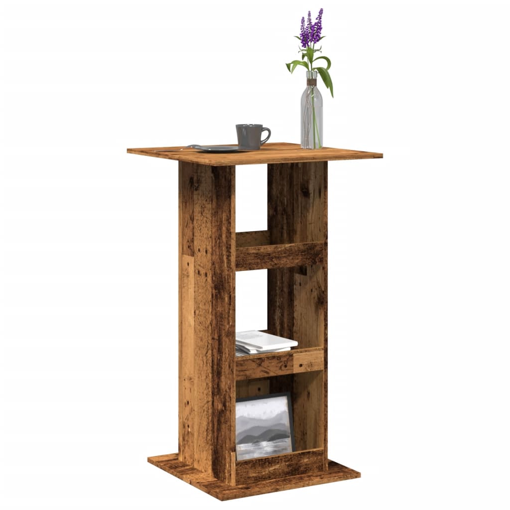 Tavolo Bar Portaoggetti Legno Antico 60x60x102cm in Multistrato | homemem39