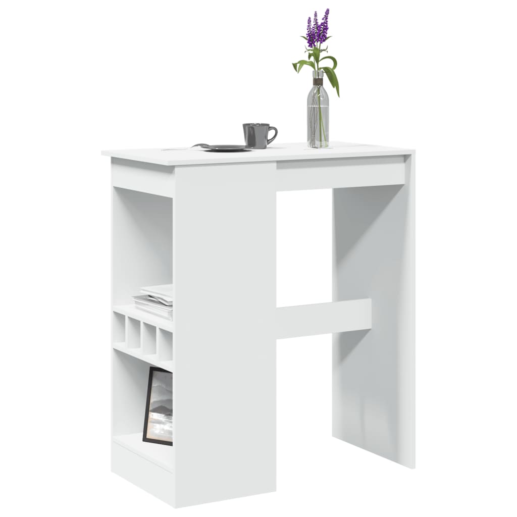 Tavolo Bar con Rastrelliera Bianco 90x47,5x103,5 cm Truciolato | homemem39