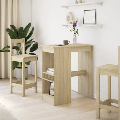 Tavolo Bar con Rastrelliera Sonoma 90x47,5x103,5 cm Multistrato