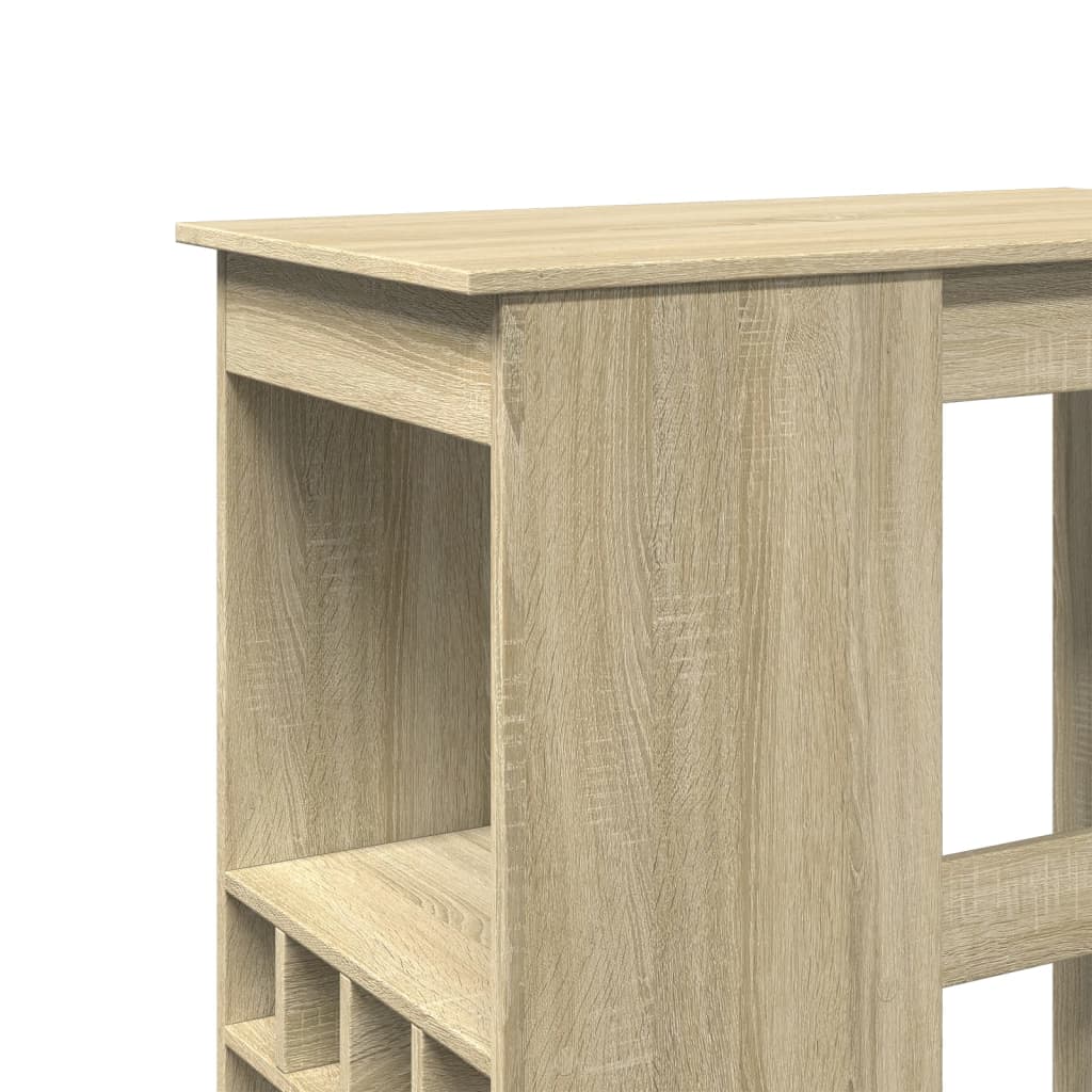 Tavolo Bar con Rastrelliera Sonoma 90x47,5x103,5 cm Multistrato | homemem39