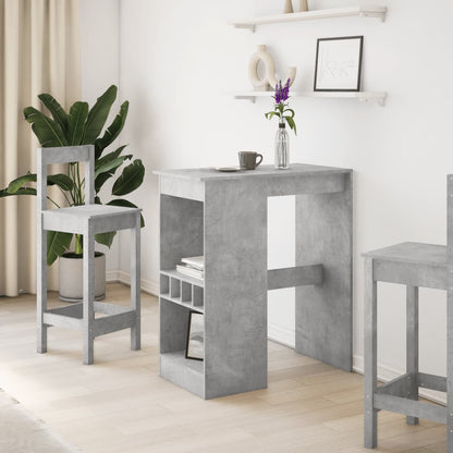 Tavolo Bar con Rastrelliera Grigio 90x47,5x103,5 cm Multistrato