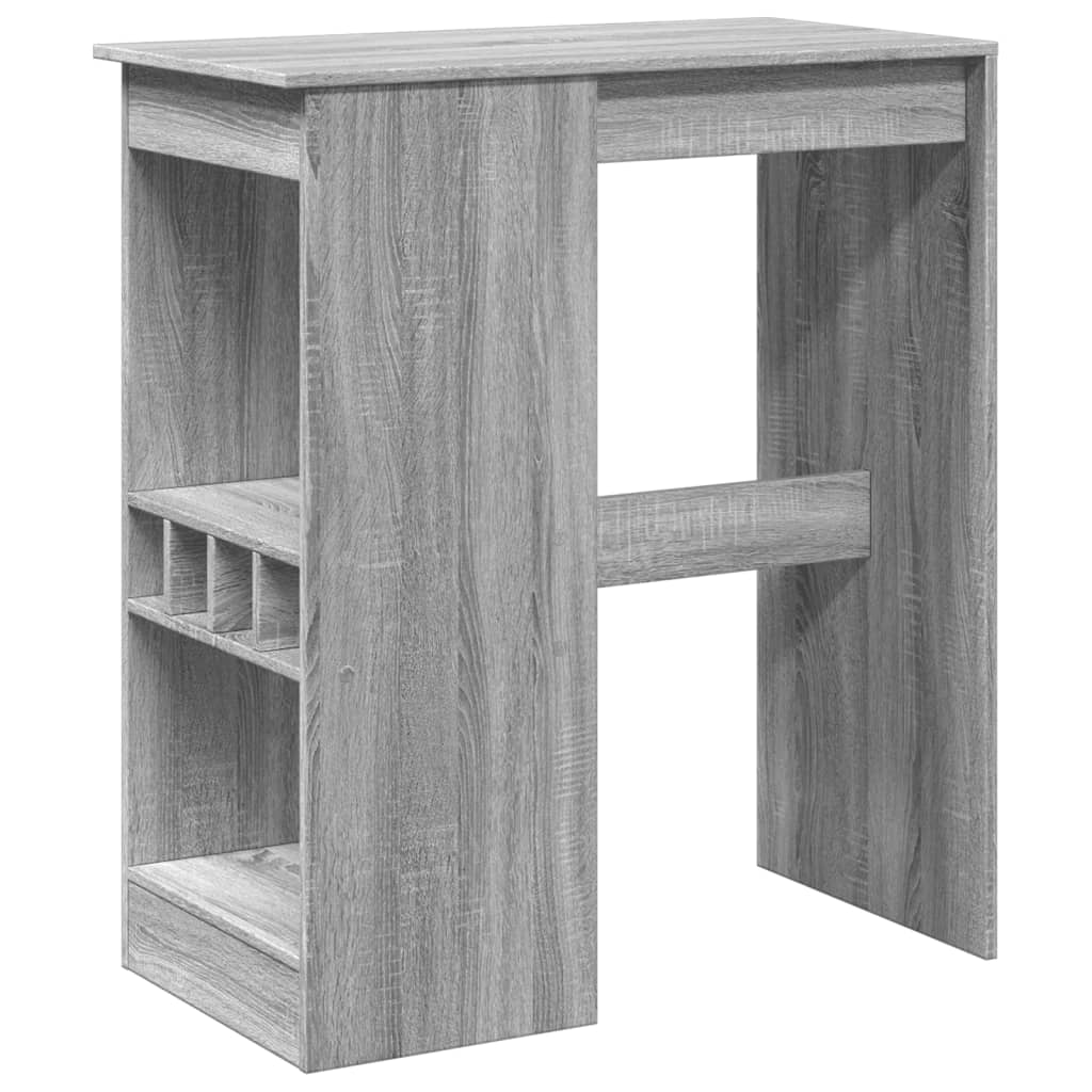 Tavolo Bar con Rastrelliera Grigio 102x50x103,5cm Multistrato