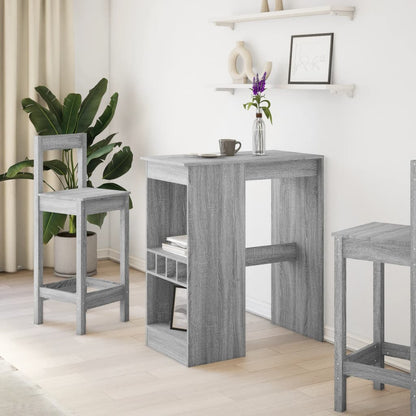 Tavolo Bar con Rastrelliera Grigio 102x50x103,5cm Multistrato