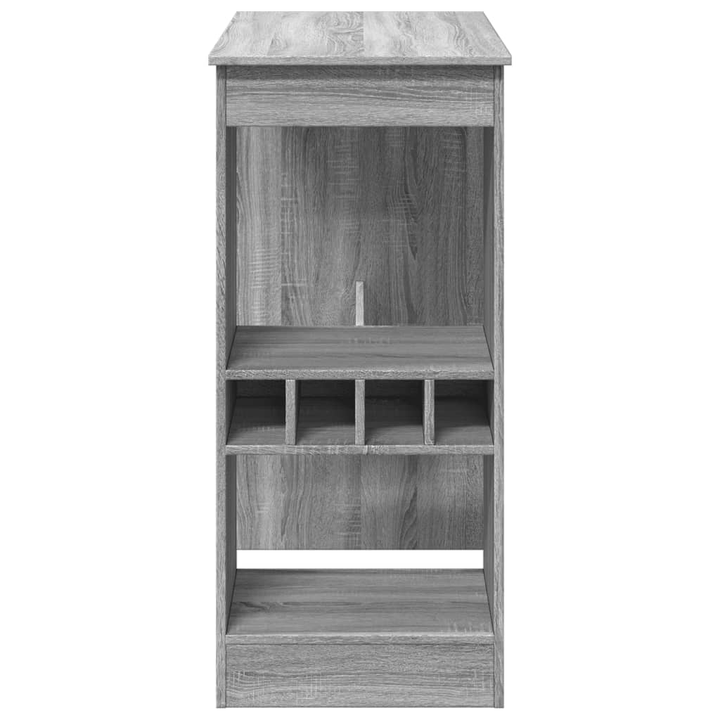 Tavolo Bar con Rastrelliera Grigio 102x50x103,5cm Multistrato | homemem39