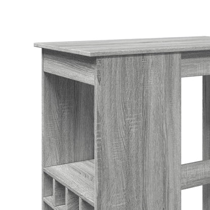 Tavolo Bar con Rastrelliera Grigio 102x50x103,5cm Multistrato | homemem39