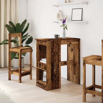 Tavolo Bar con Rastrelliera Antico 90x47,5x103,5 cm Multistrato | homemem39