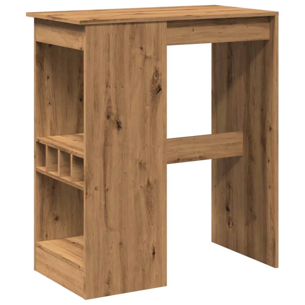 Tavolo Bar con Rastrelliera Rovere 90x47,5x103,5 cm Multistrato | homemem39