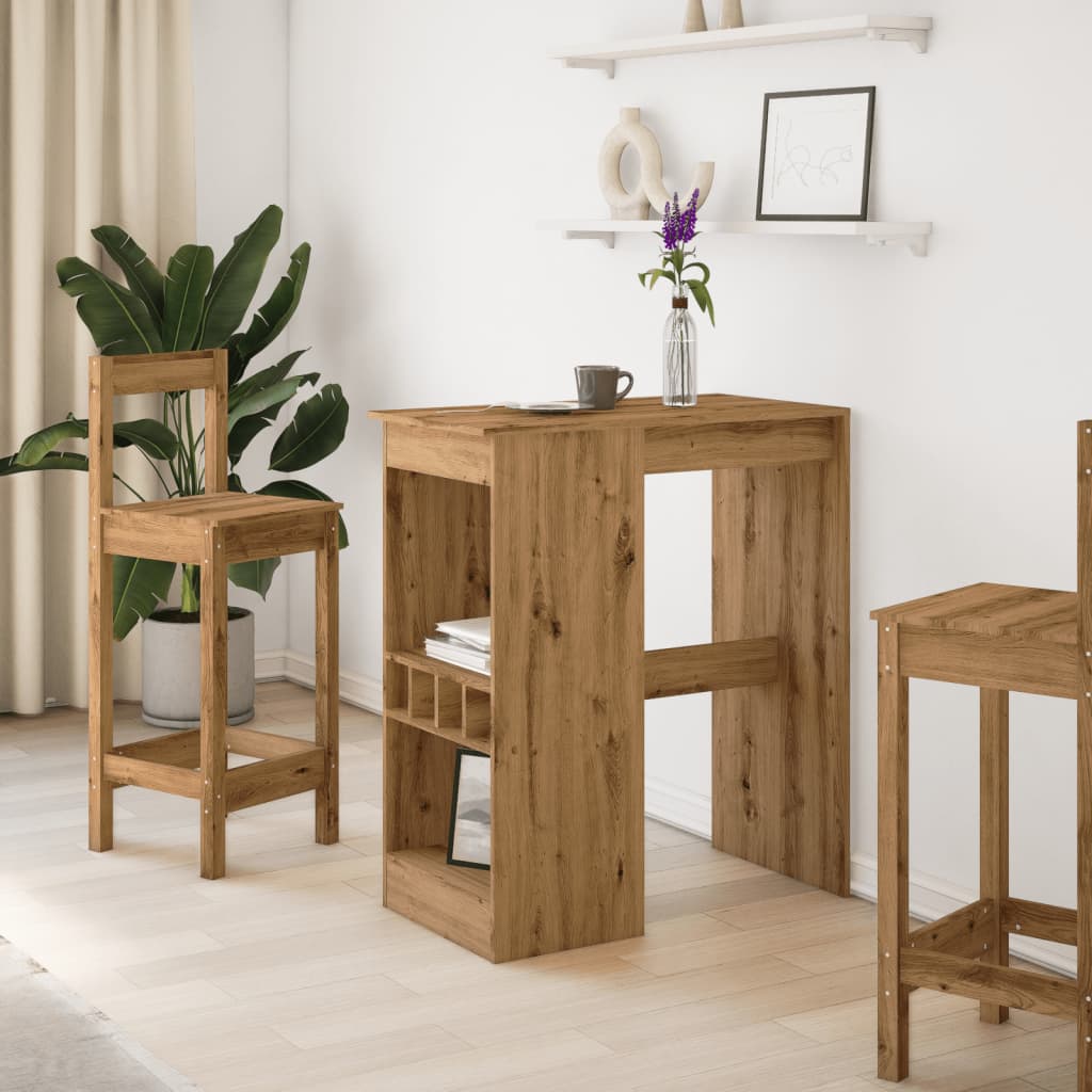 Tavolo Bar con Rastrelliera Rovere 90x47,5x103,5 cm Multistrato | homemem39