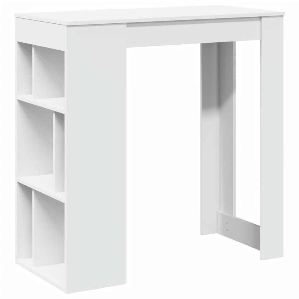 Tavolo Bar con Rastrelliera Bianco 102x50x103,5 cm Multistrato | homemem39