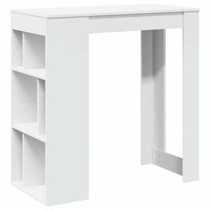 Tavolo Bar con Rastrelliera Bianco 102x50x103,5 cm Multistrato | homemem39
