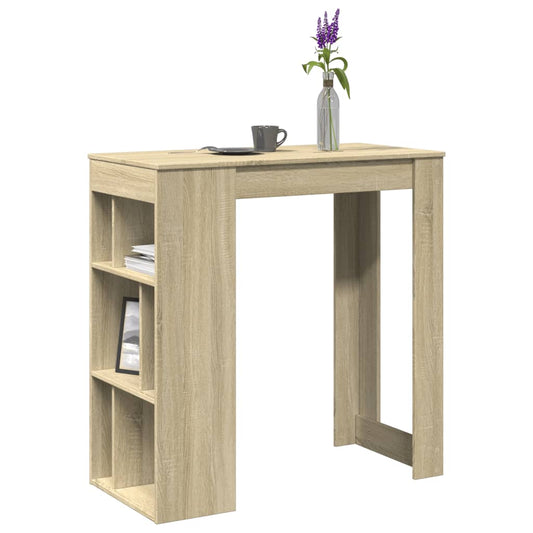 Tavolo Bar con Rastrelliera Sonoma 102x50x103,5 cm Multistrato | homemem39