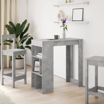 Tavolo Bar con Rastrelliera Grigio 102x50x103,5 cm Multistrato | homemem39