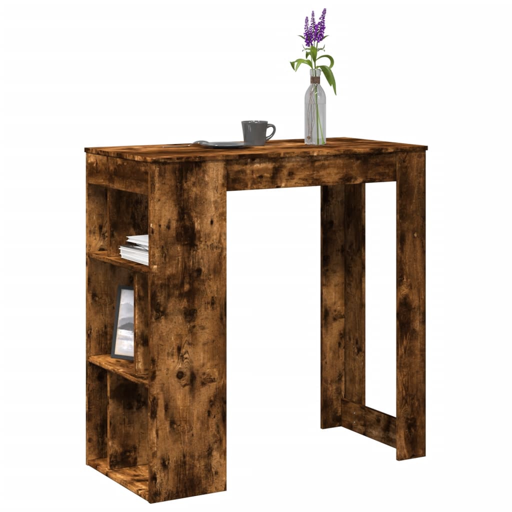 Tavolo Bar con Rastrelliera Rovere 102x50x103,5 cm Multistrato | homemem39