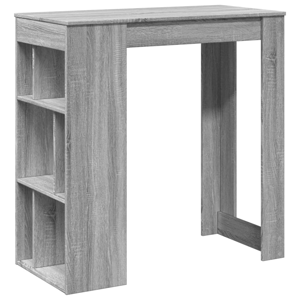 Tavolo Bar con Rastrelliera Grigio 102x50x103,5 cm Multistrato