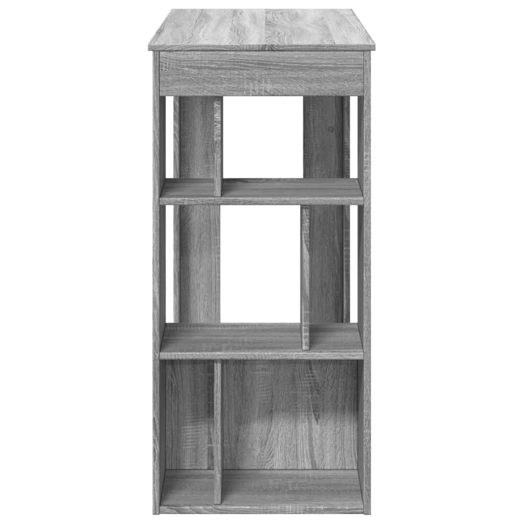 Tavolo Bar con Rastrelliera Grigio 102x50x103,5 cm Multistrato