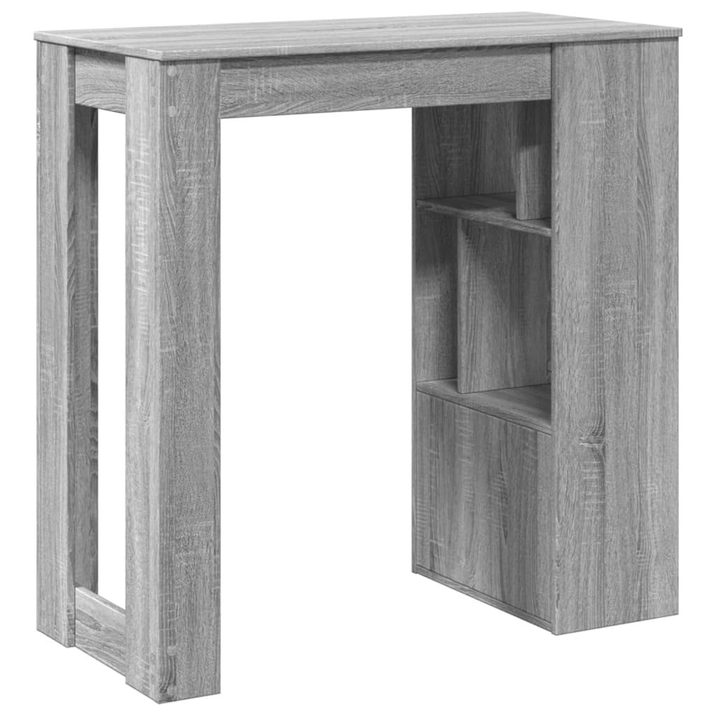 Tavolo Bar con Rastrelliera Grigio 102x50x103,5 cm Multistrato | homemem39