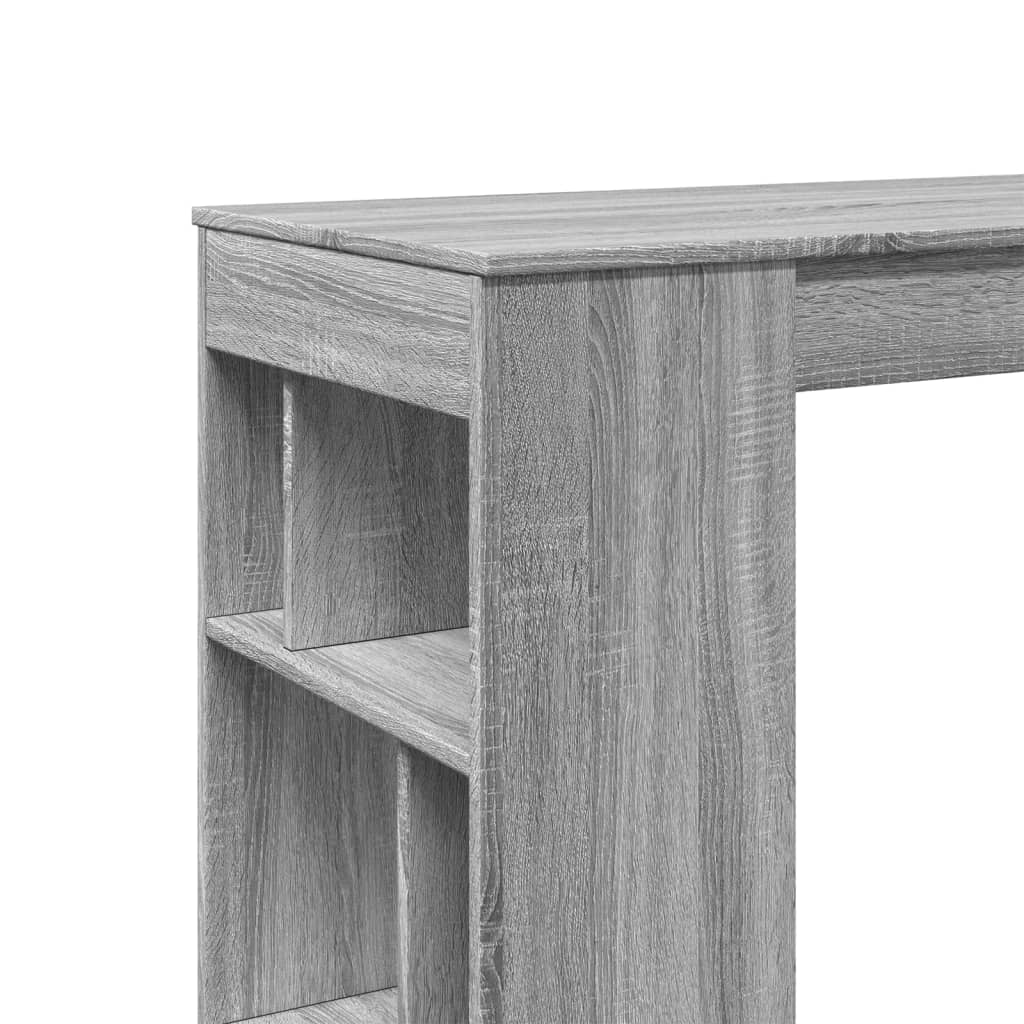 Tavolo Bar con Rastrelliera Grigio 102x50x103,5 cm Multistrato | homemem39