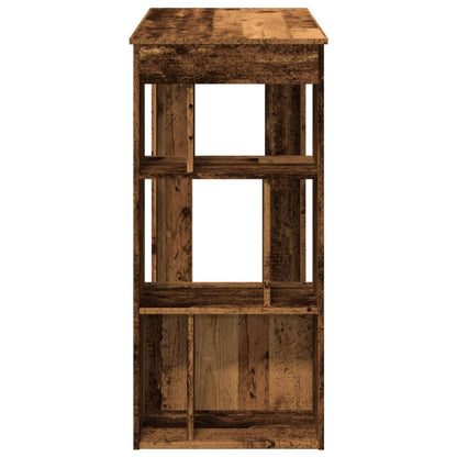 Tavolo Bar con Rastrelliera Antico 102x50x103,5 cm Multistrato | homemem39