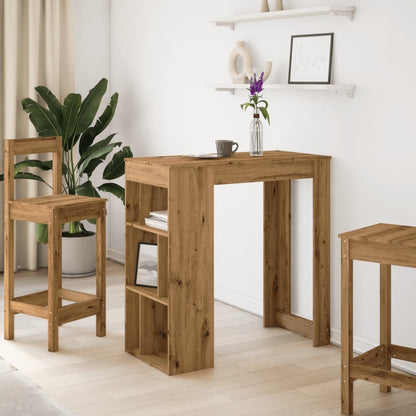 Tavolo Bar con Rastrelliera Rovere 102x50x103,5 cm Multistrato | homemem39