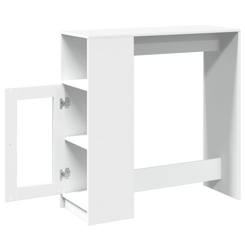 Tavolo Bar con Rastrelliera Bianco 101x40x103,5 cm Multistrato | homemem39