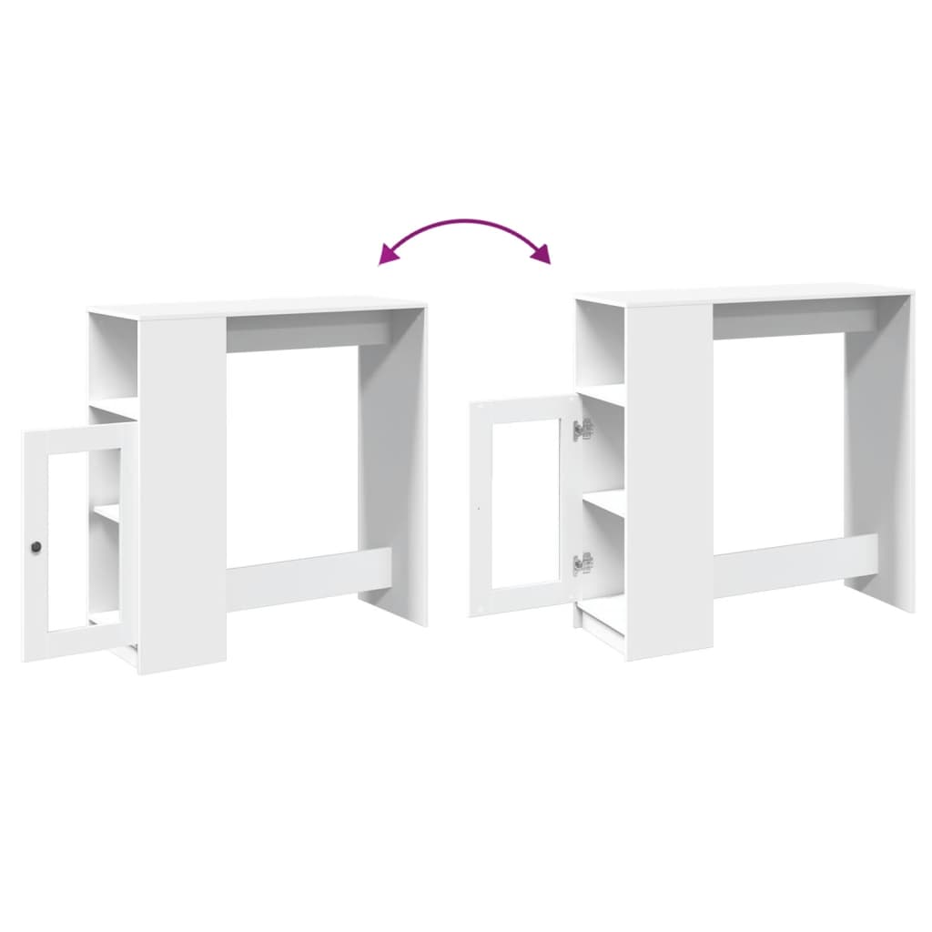 Tavolo Bar con Rastrelliera Bianco 101x40x103,5 cm Multistrato | homemem39