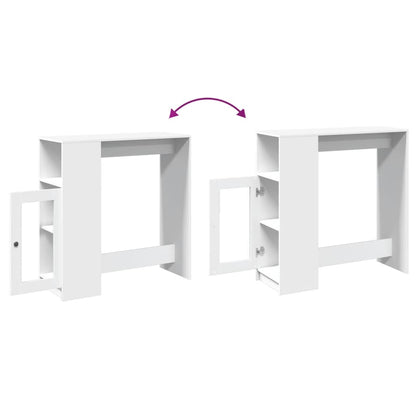 Tavolo Bar con Rastrelliera Bianco 101x40x103,5 cm Multistrato | homemem39