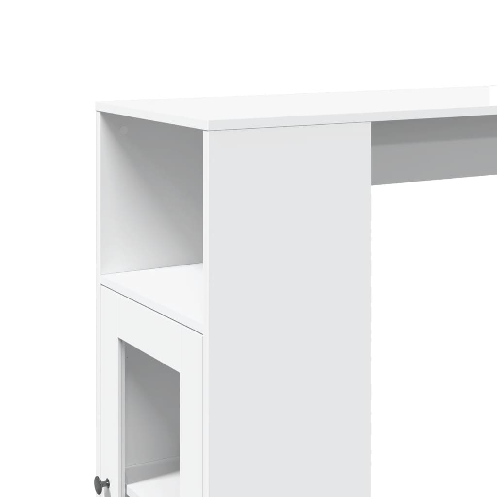 Tavolo Bar con Rastrelliera Bianco 101x40x103,5 cm Multistrato | homemem39