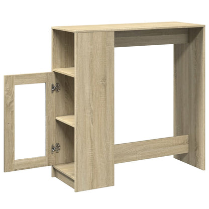 Tavolo Bar con Rastrelliera Sonoma 101x40x103,5 cm Multistrato | homemem39
