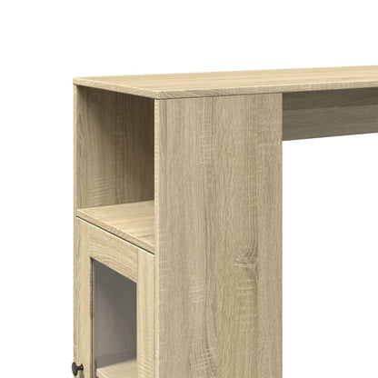 Tavolo Bar con Rastrelliera Sonoma 101x40x103,5 cm Multistrato | homemem39