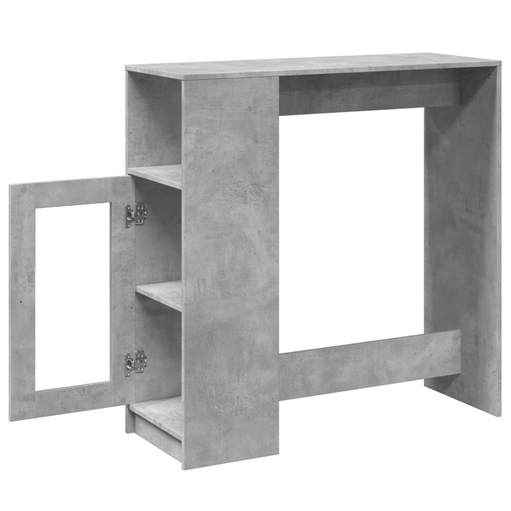 Tavolo Bar con Rastrelliera Grigio 101x40x103,5 cm Multistrato | homemem39