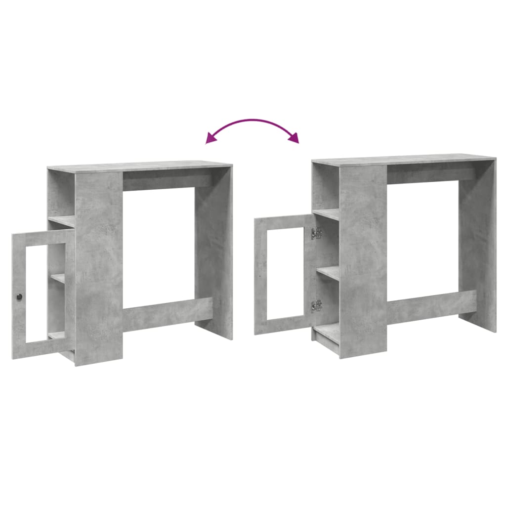 Tavolo Bar con Rastrelliera Grigio 101x40x103,5 cm Multistrato | homemem39