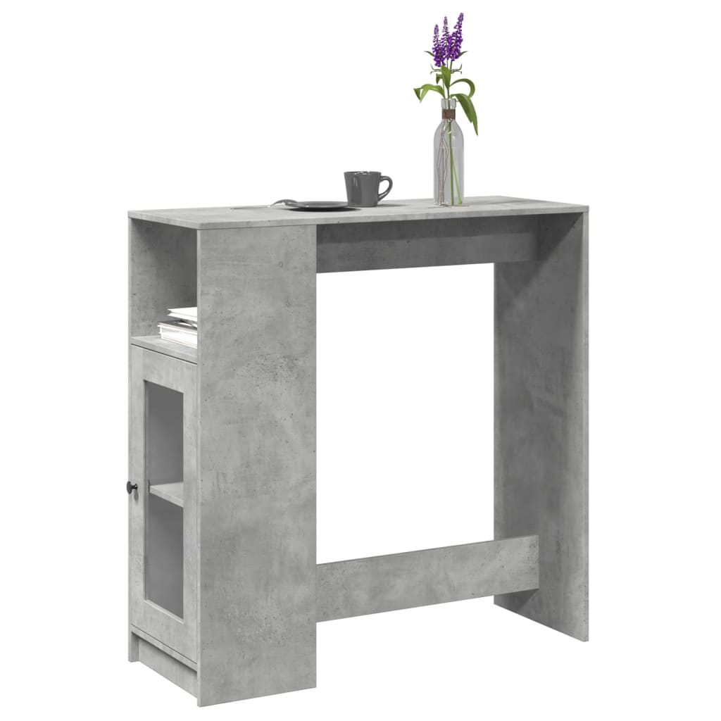 Tavolo Bar con Rastrelliera Grigio 101x40x103,5 cm Multistrato | homemem39