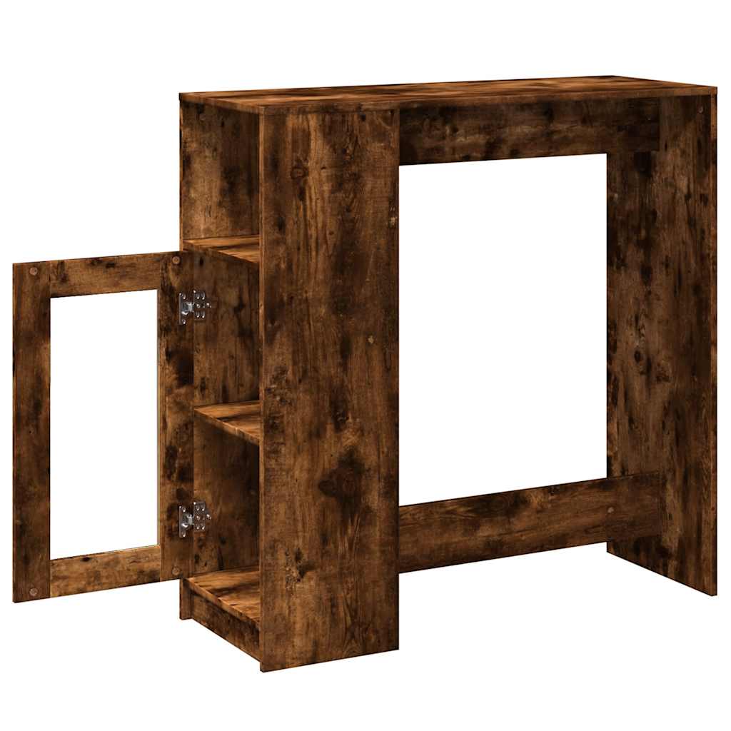 Tavolo Bar con Rastrelliera Rovere 101x40x103,5 cm Multistrato | homemem39