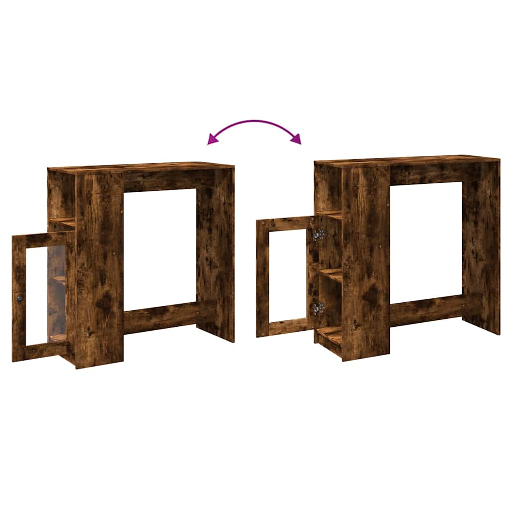 Tavolo Bar con Rastrelliera Rovere 101x40x103,5 cm Multistrato | homemem39