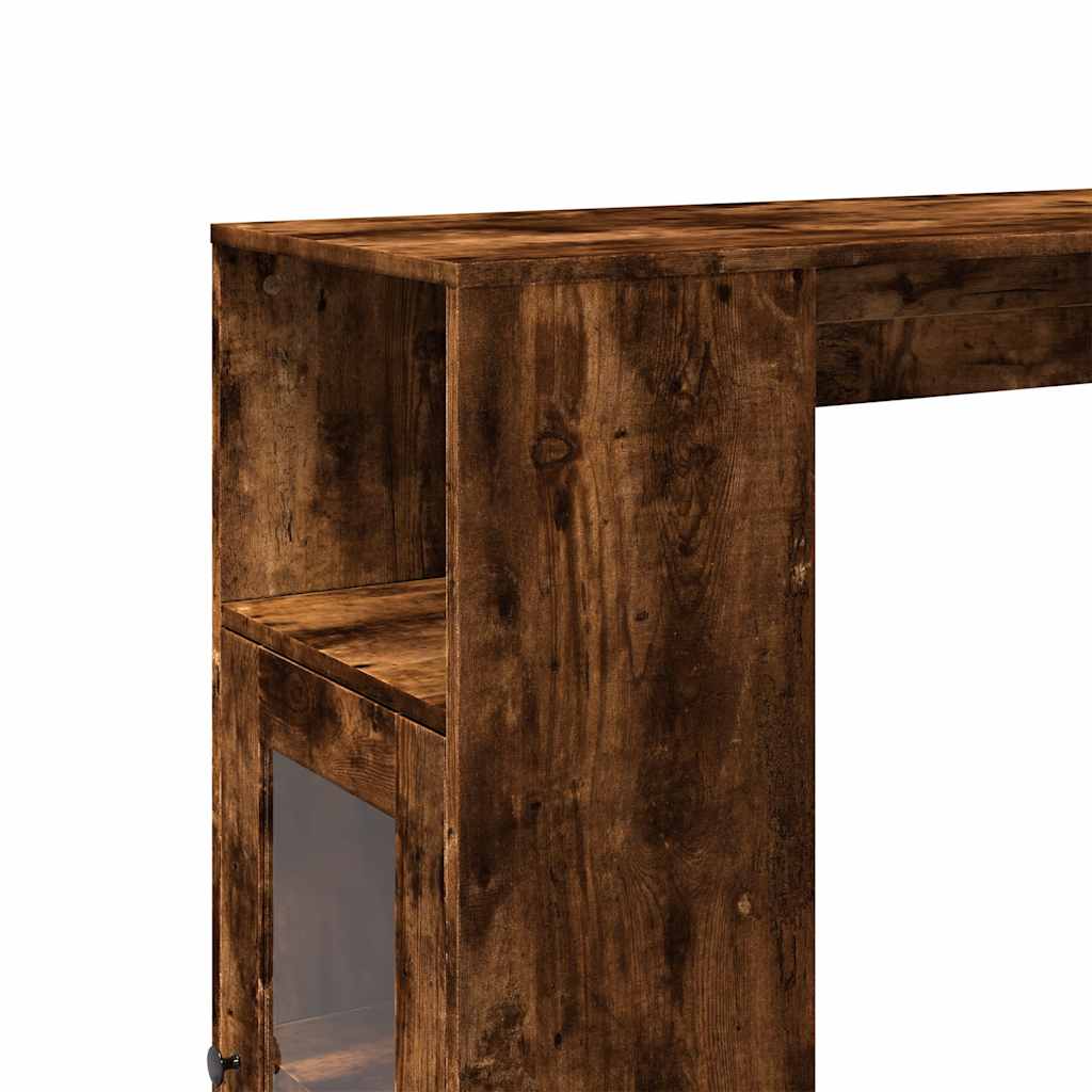 Tavolo Bar con Rastrelliera Rovere 101x40x103,5 cm Multistrato | homemem39