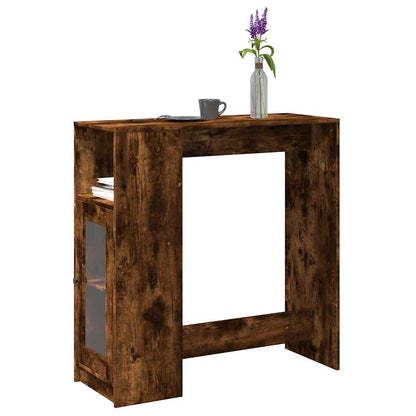 Tavolo Bar con Rastrelliera Rovere 101x40x103,5 cm Multistrato | homemem39