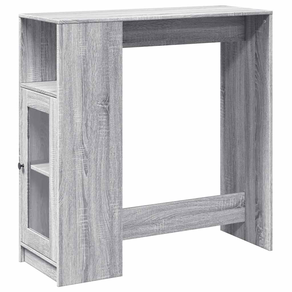 Tavolo Bar con Rastrelliera Grigio 101x40x103,5 cm Multistrato | homemem39