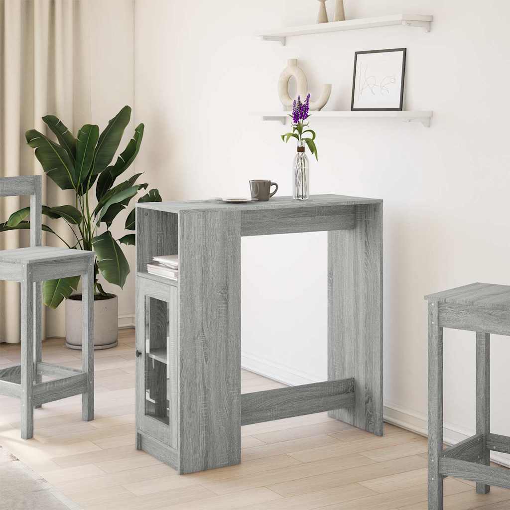 Tavolo Bar con Rastrelliera Grigio 101x40x103,5 cm Multistrato | homemem39
