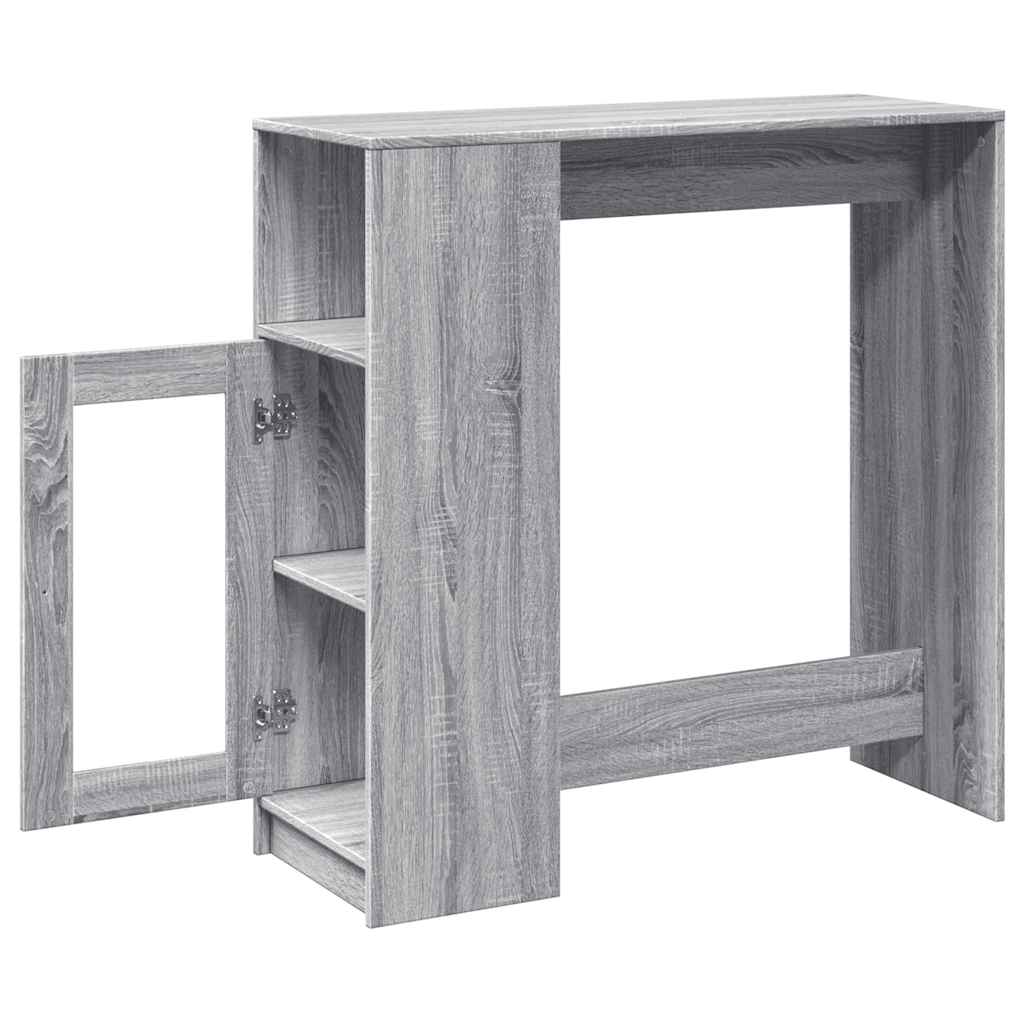 Tavolo Bar con Rastrelliera Grigio 101x40x103,5 cm Multistrato | homemem39