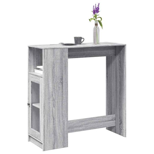 Tavolo Bar con Rastrelliera Grigio 101x40x103,5 cm Multistrato | homemem39