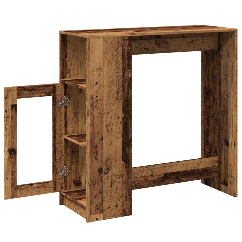 Tavolo Bar con Rastrelliera Antico 101x40x103,5 cm Multistrato | homemem39