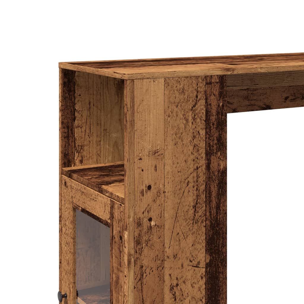 Tavolo Bar con Rastrelliera Antico 101x40x103,5 cm Multistrato | homemem39