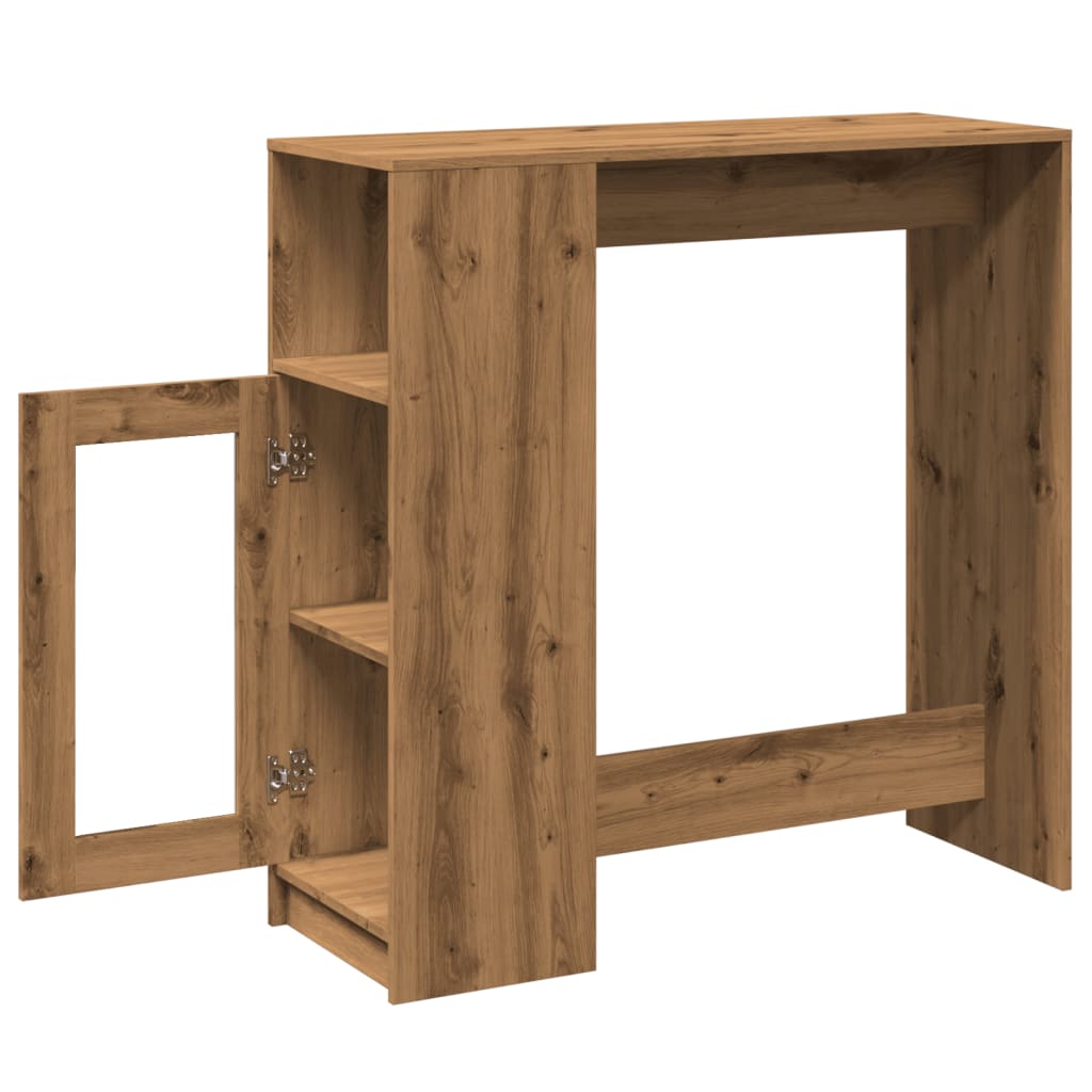 Tavolo Bar con Rastrelliera Rovere 101x40x103,5 cm Multistrato | homemem39