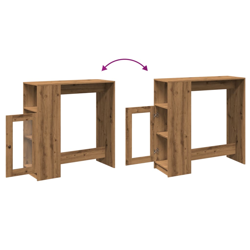 Tavolo Bar con Rastrelliera Rovere 101x40x103,5 cm Multistrato | homemem39