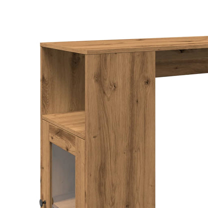Tavolo Bar con Rastrelliera Rovere 101x40x103,5 cm Multistrato | homemem39