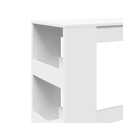 Tavolo Bar con Rastrelliera Bianco 90x40x103,5 cm Multistrato | homemem39