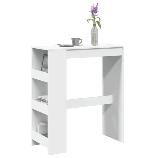 Tavolo Bar con Rastrelliera Bianco 90x40x103,5 cm Multistrato | homemem39