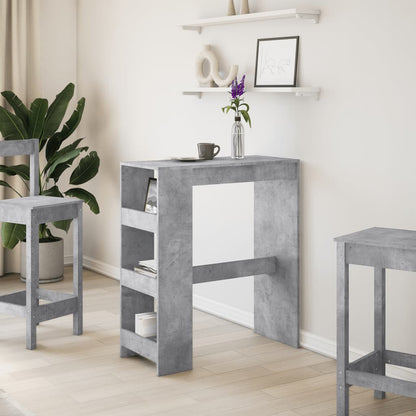 Tavolo Bar con Rastrelliera Grigio 90x40x103,5 cm Multistrato | homemem39